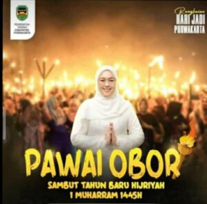 Sambut Tahun Baru Islam 1 Muharam 1445 H Masyarakat Purwakarta Gelar Pawai Obor