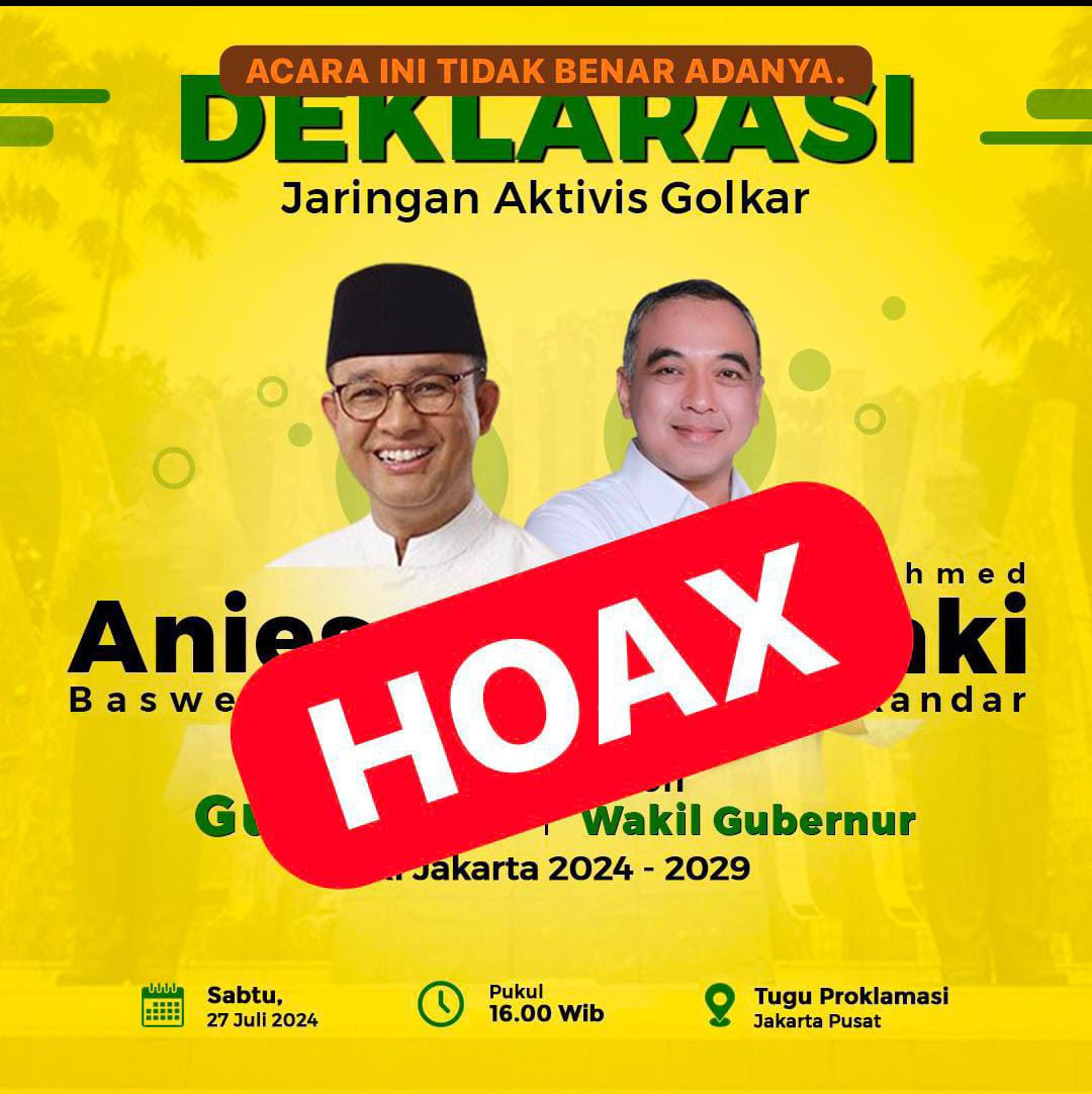 Beredar Poster Deklarasi Anies-Zaki untuk Pilkada DKI Jakarta, Zaki : Itu Hoaks