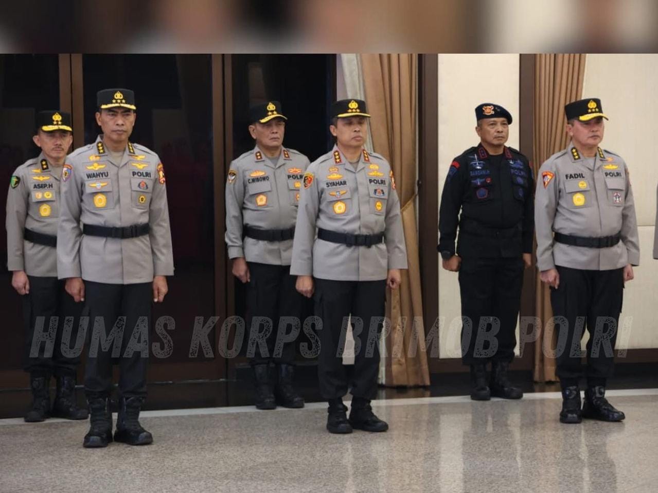 Wadankorbrimob Polri Hadiri Upacara Laporan Kenaikan Pangkat PATI di Mabes Polri